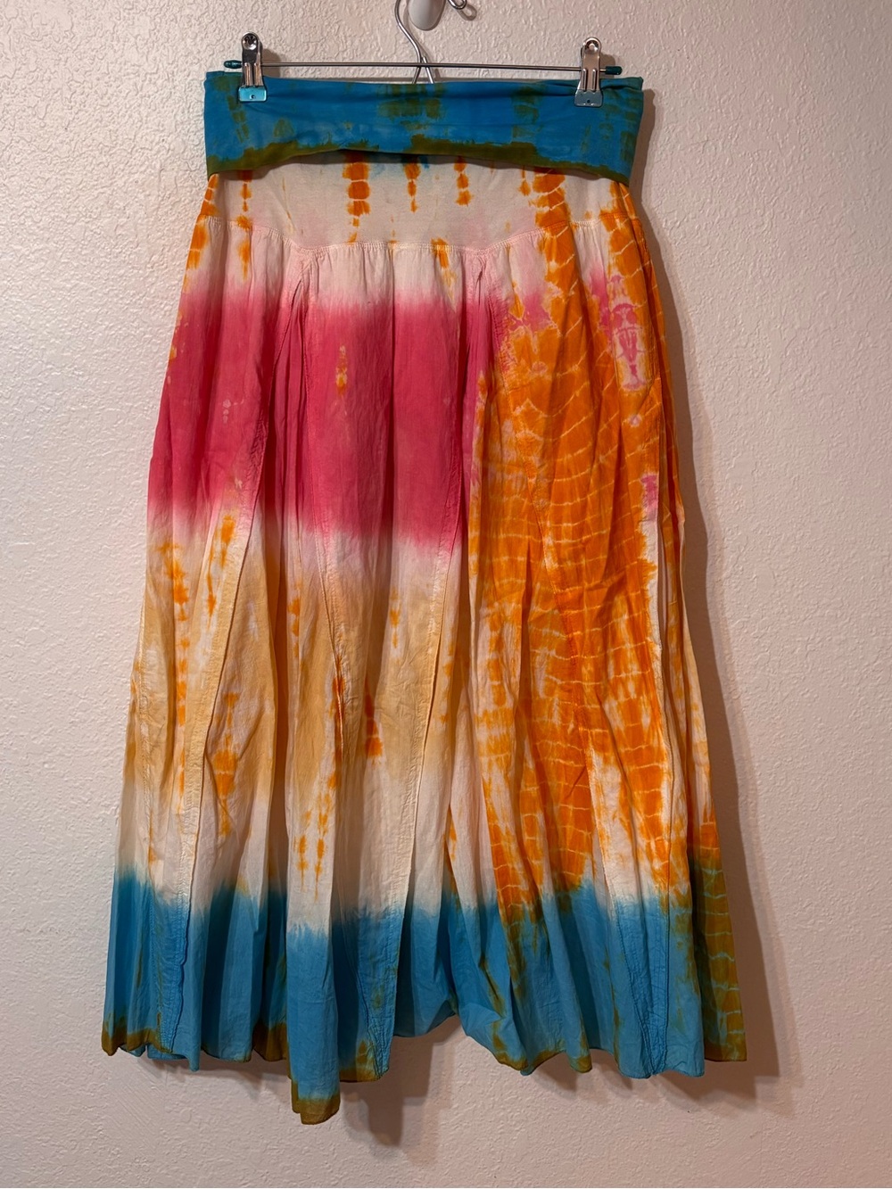 Baba Boho Festival Foldover Tie Dye Skirt Small